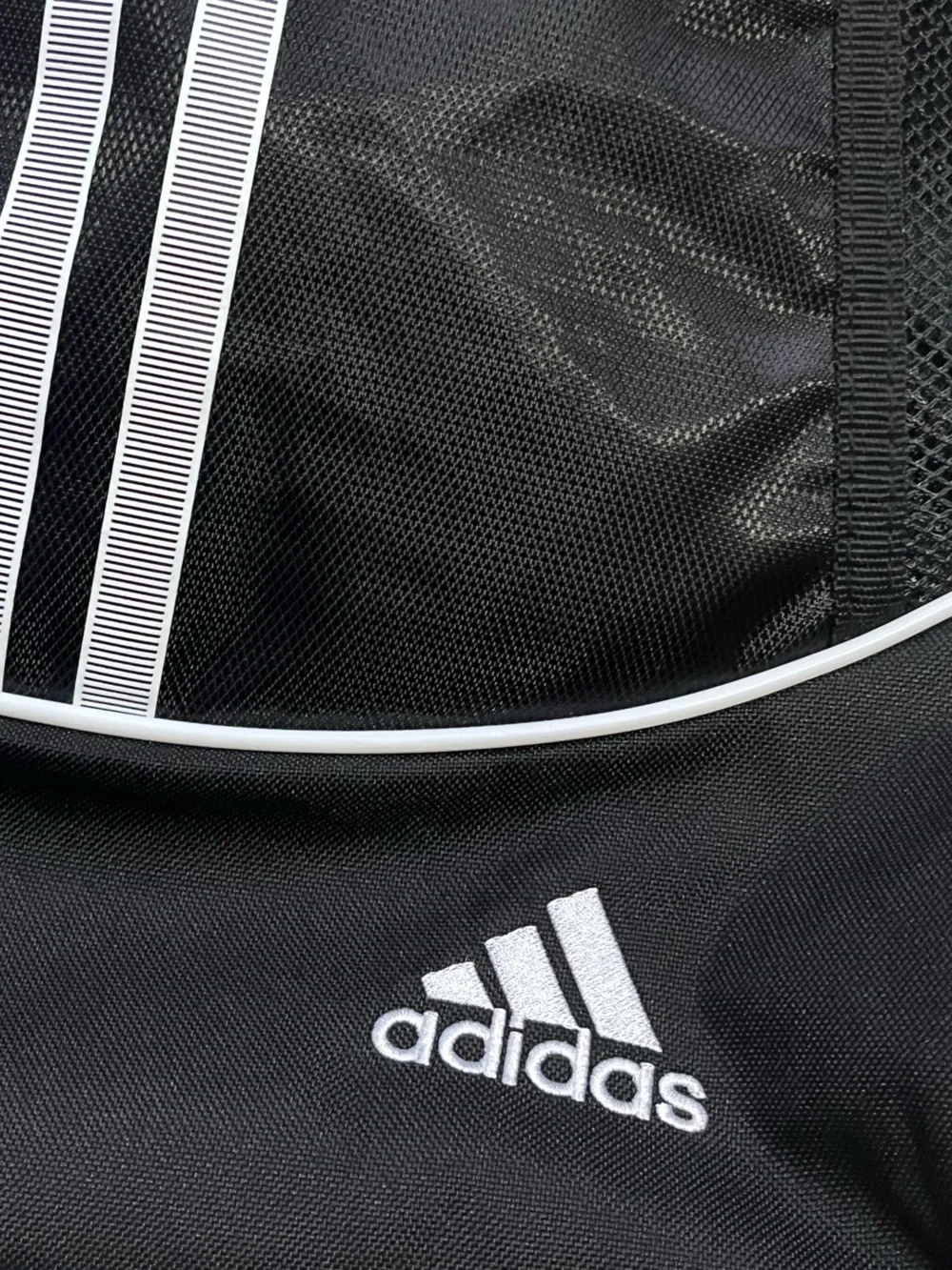 Adidas Black Drawstring Gym Drawstring Sack with Classic White Stripes
